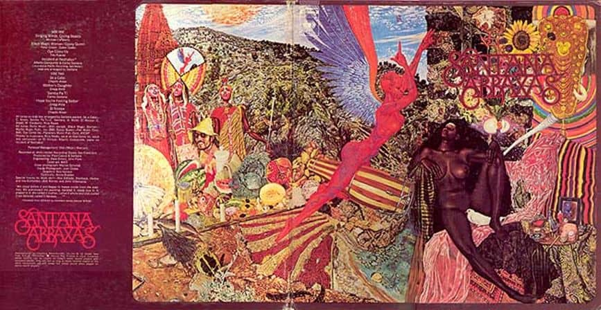 Portada del album Abraxas (1970), de la obra Annunciation por Mati Klarwein. 